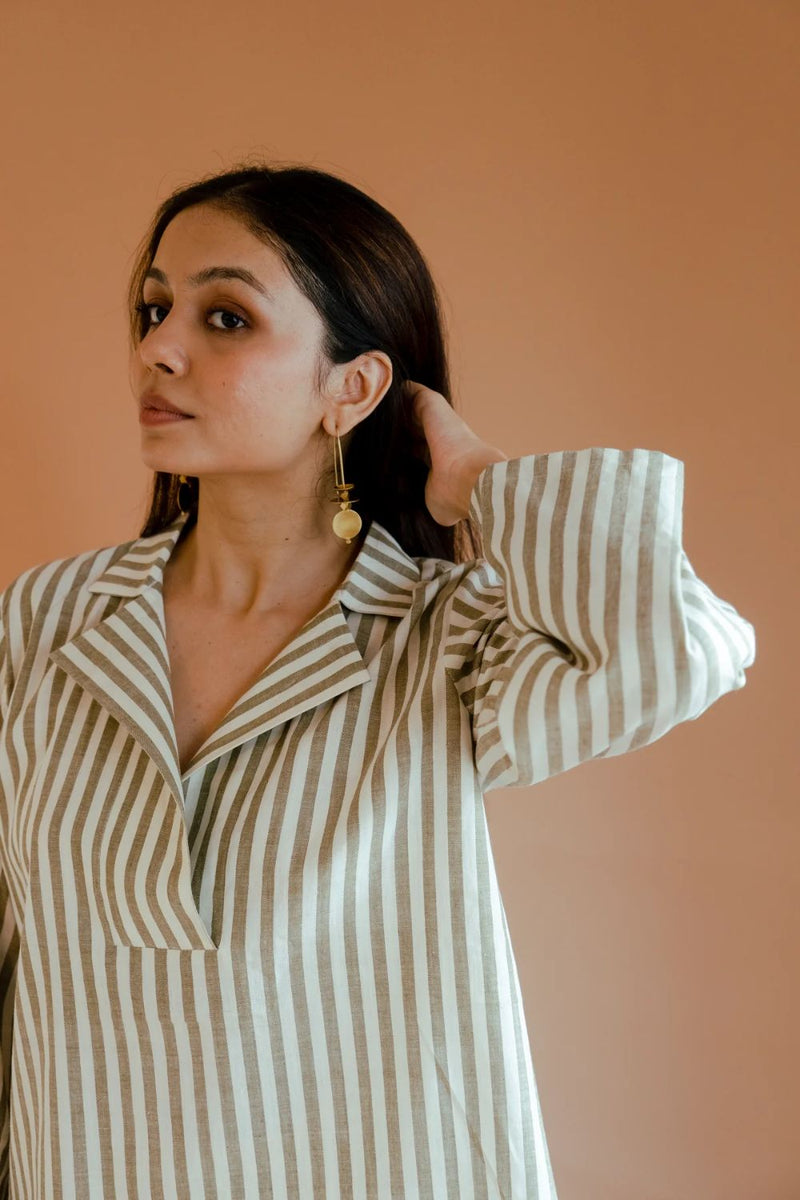 Iris Top cotton by Homegrown by Alterego in brown color for women in Singapore