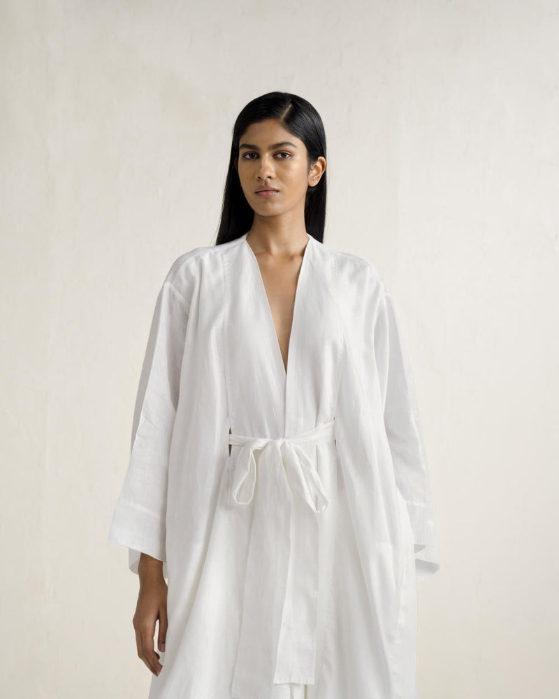 SUI UNISEX HAORI COAT linen Buy SUI UNISEX HAORI COAT from C&W | Jackets And Overlays for Women by Ituvana in black color for women in Singapore