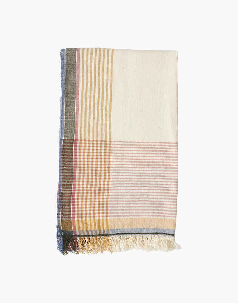 Ivory Striped Harmony Stole cotton by World of Crow in multi color for women in Singapore