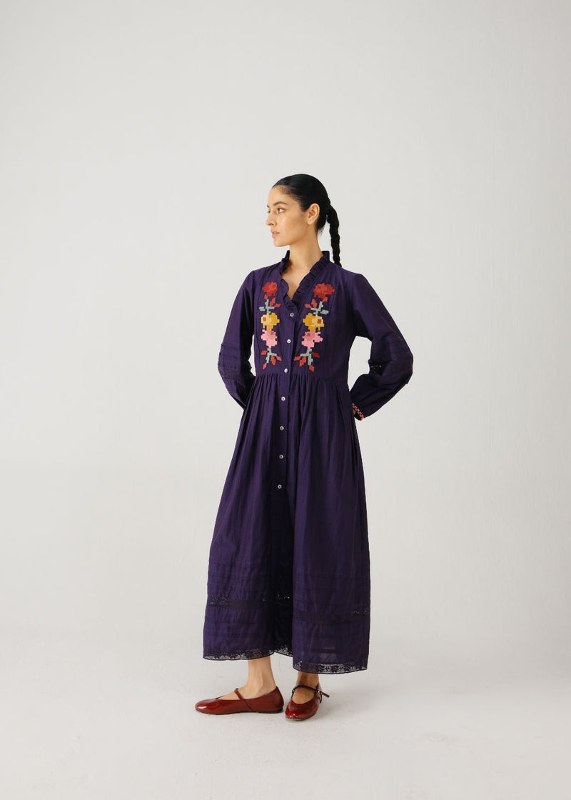 Jade dress-Ink pixel emb. silk by CORD for women in Singapore