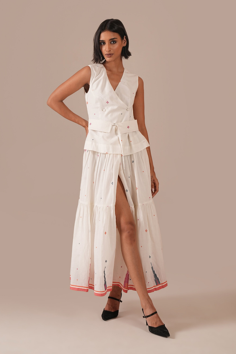 JASMINE DEW SET 100% cotton Buy JASMINE DEW SET from C&W | Co-Ord Sets for Women by Indigo Dreams in white color for women in Singapore