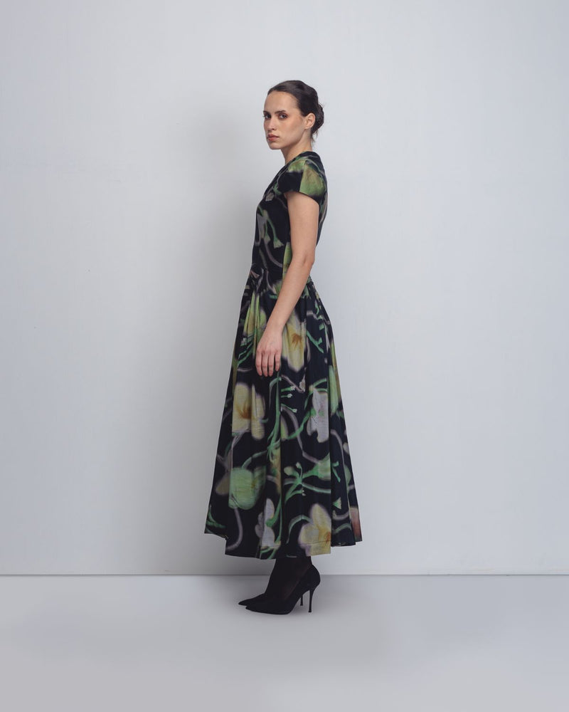 Jenn Dress - Paron Print in Black cotton Buy Jenn Dress - Paron Print in Black from C&W | Dresses for Women by Leh Studios in black color for women in Singapore