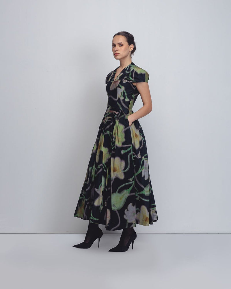 Jenn Dress - Paron Print in Black cotton Buy Jenn Dress - Paron Print in Black from C&W | Dresses for Women by Leh Studios in black color for women in Singapore