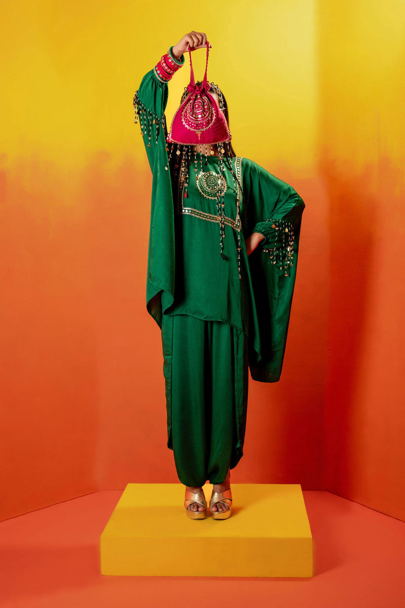 Vani Green Anti Fit Tunic with Skirt