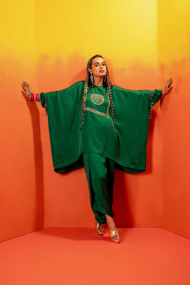 Vani Green Anti Fit Tunic with Skirt