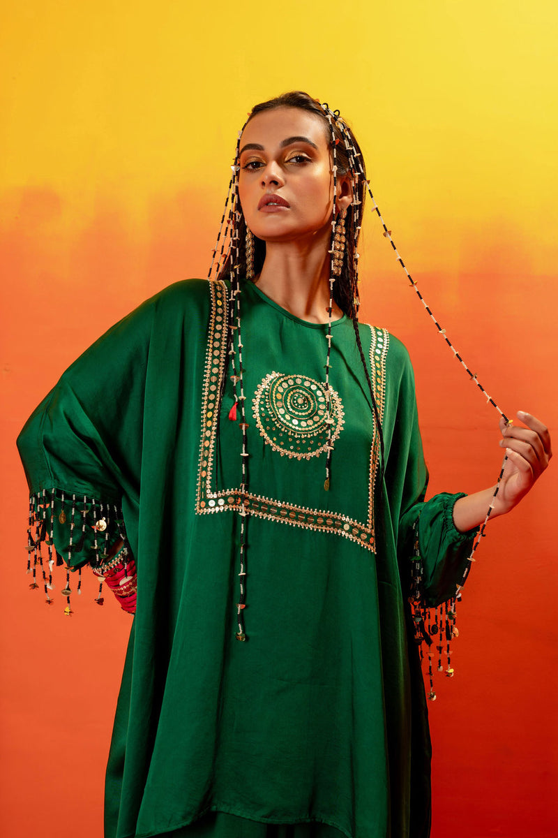 Vani Green Anti Fit Tunic with Skirt