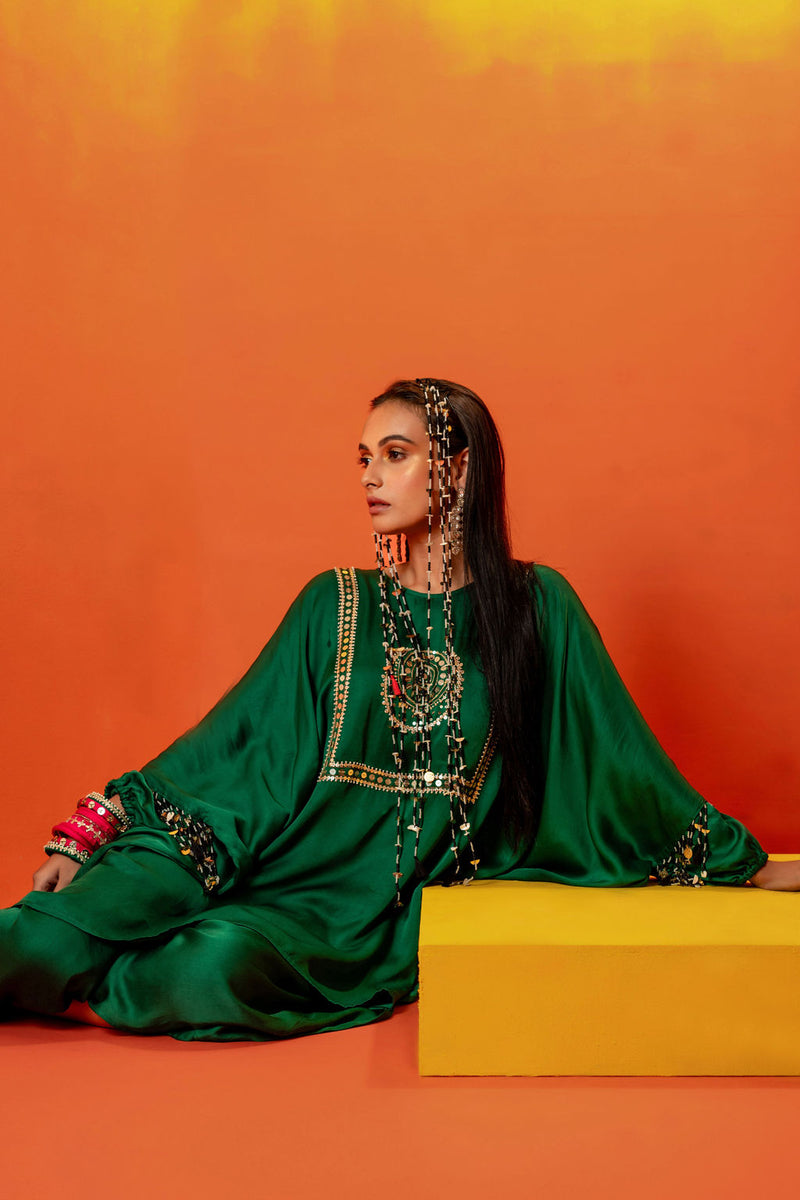 Vani Green Anti Fit Tunic with Skirt