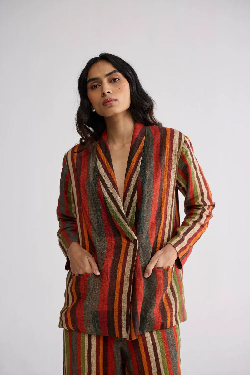 JILIAN BLAZER & PANTS SET linen co-ord set by YAM in multicolor for women in Singapore
