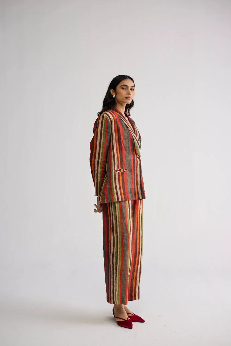 JILIAN BLAZER & PANTS SET linen co-ord set by YAM in multicolor for women in Singapore