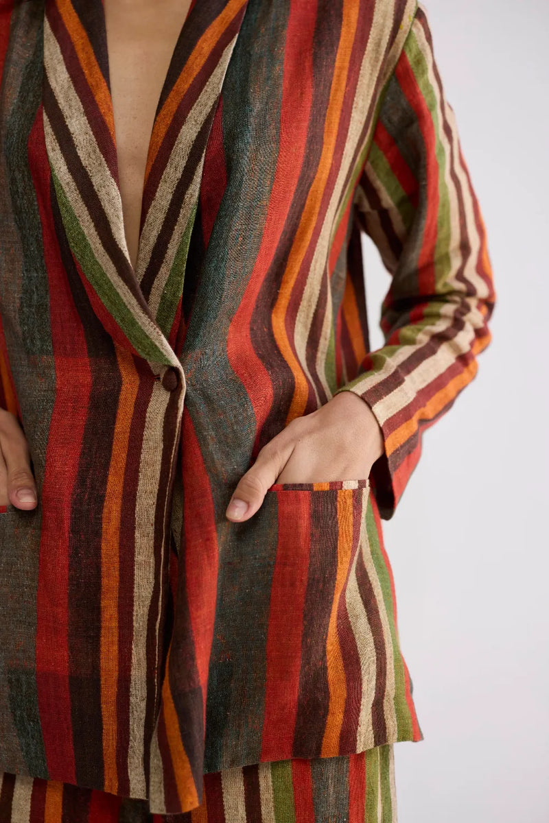 JILIAN BLAZER & PANTS SET linen co-ord set by YAM in multicolor for women in Singapore