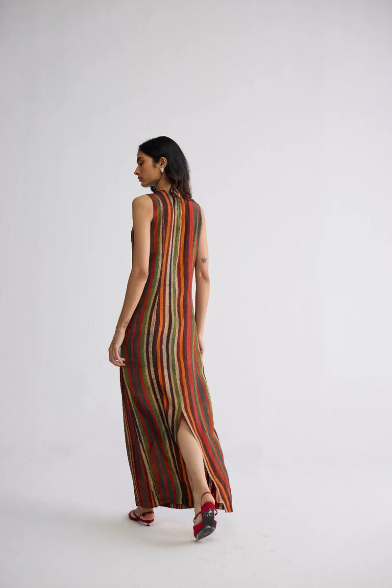 JILIAN CREPE PINTUCKS DRESS crepe dress by YAM in multicolor for women in Singapore