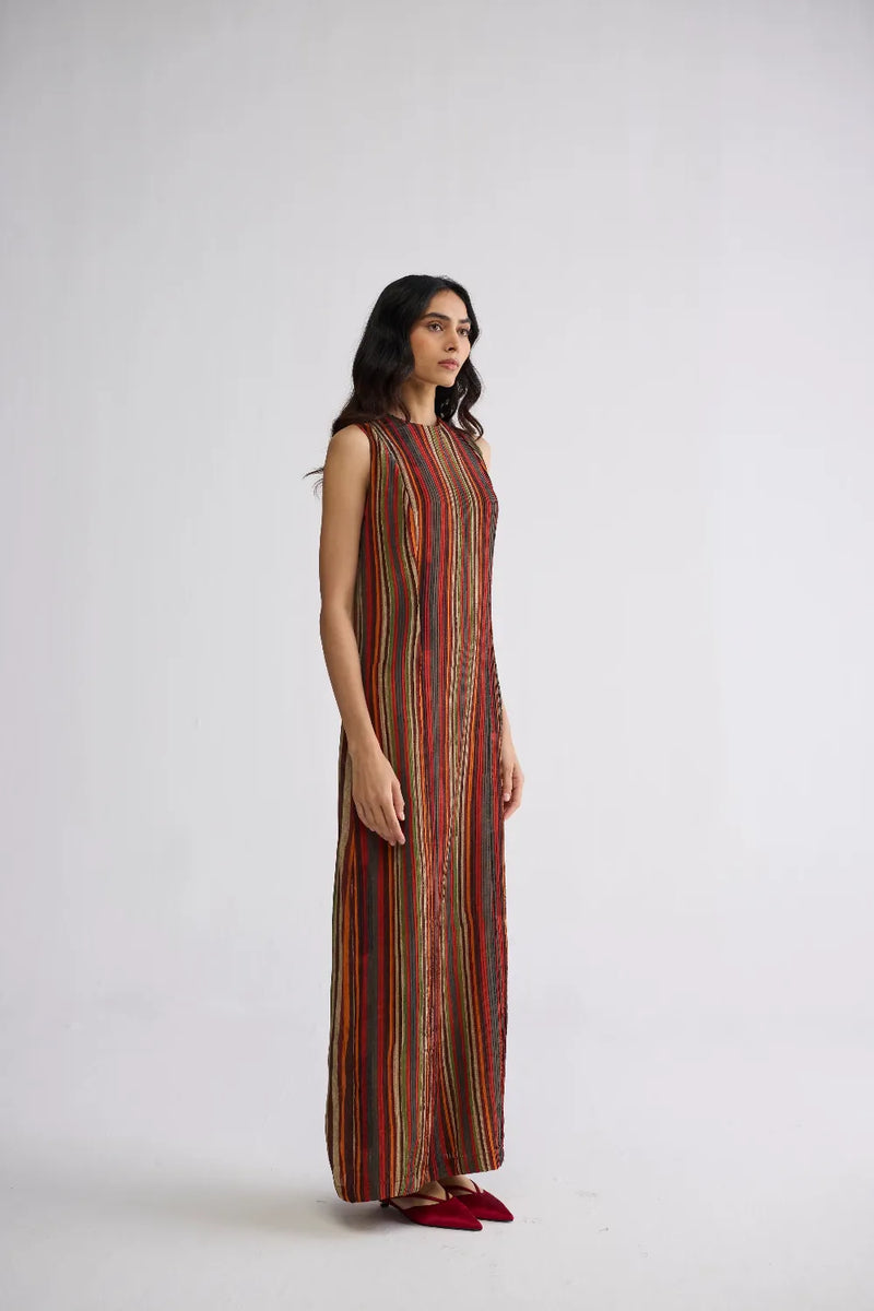 JILIAN CREPE PINTUCKS DRESS crepe dress by YAM in multicolor for women in Singapore
