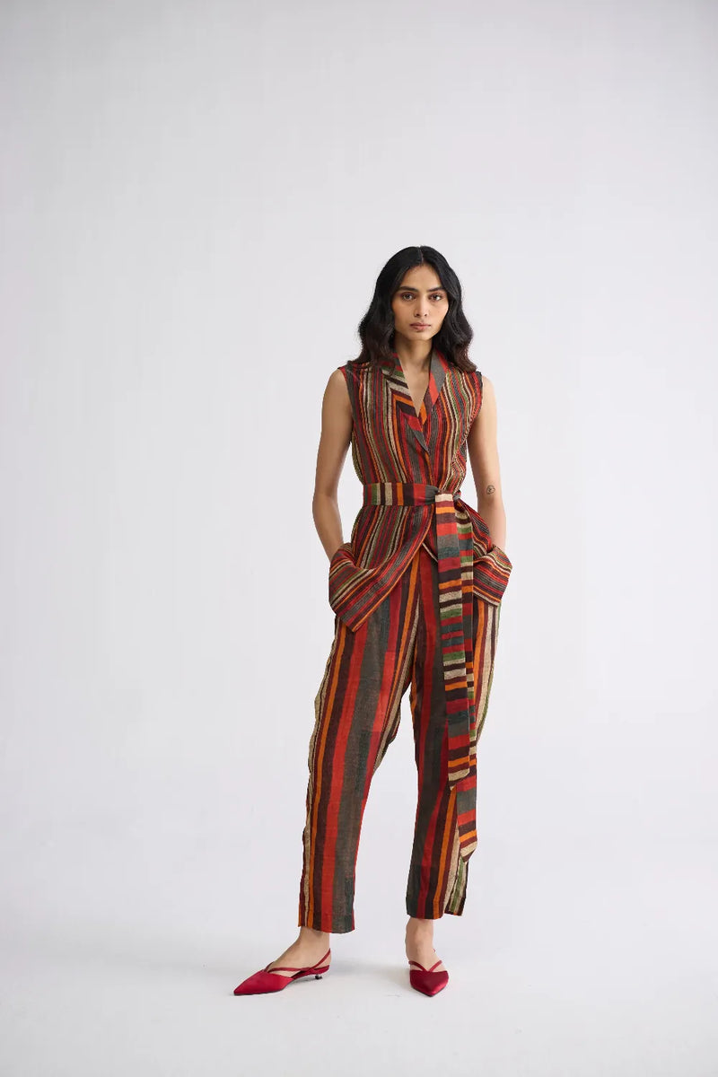 JILIAN PINTUCKS JACKET & PANTS SET crepe co-ord set by YAM in multicolor for women in Singapore