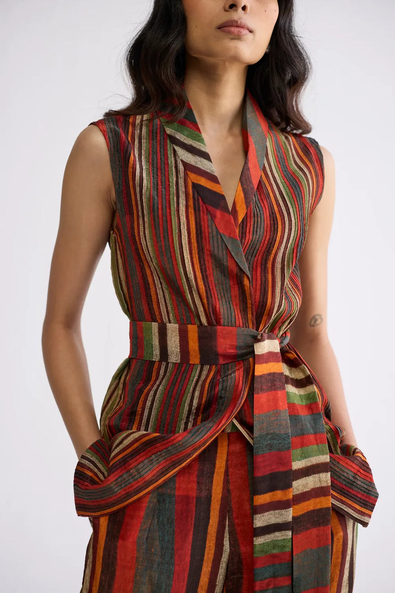 JILIAN PINTUCKS JACKET & PANTS SET crepe co-ord set by YAM in multicolor for women in Singapore