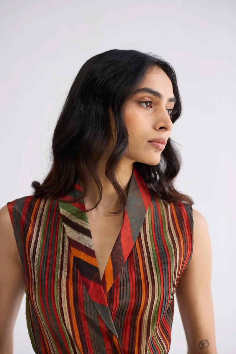 JILIAN PINTUCKS JACKET & PANTS SET crepe co-ord set by YAM in multicolor for women in Singapore