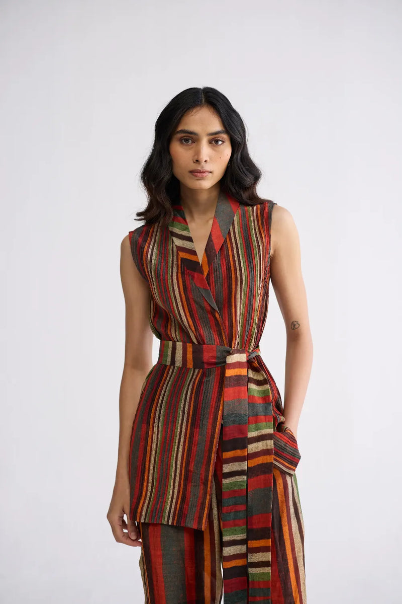 JILIAN PINTUCKS JACKET & PANTS SET crepe co-ord set by YAM in multicolor for women in Singapore