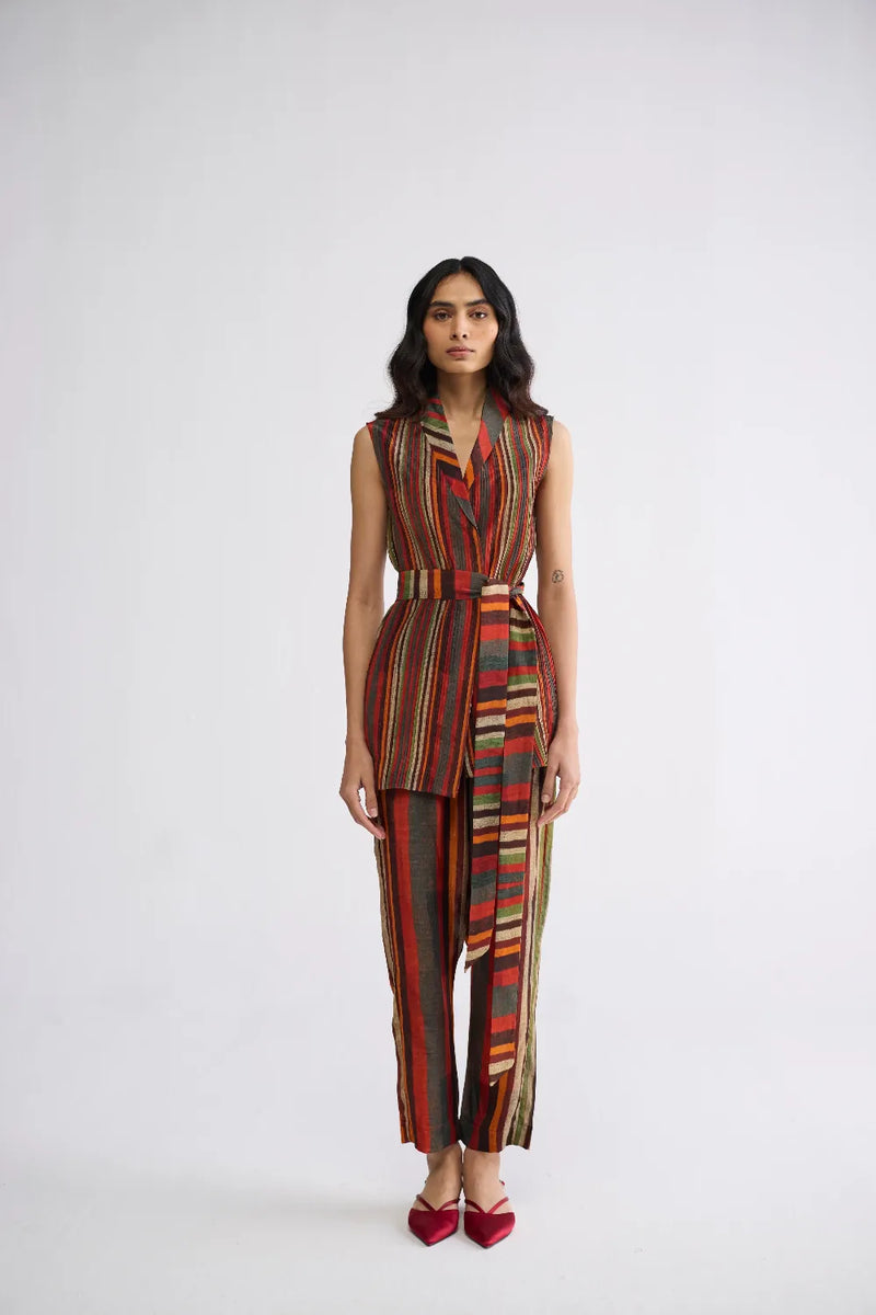 JILIAN PINTUCKS JACKET & PANTS SET crepe co-ord set by YAM in multicolor for women in Singapore