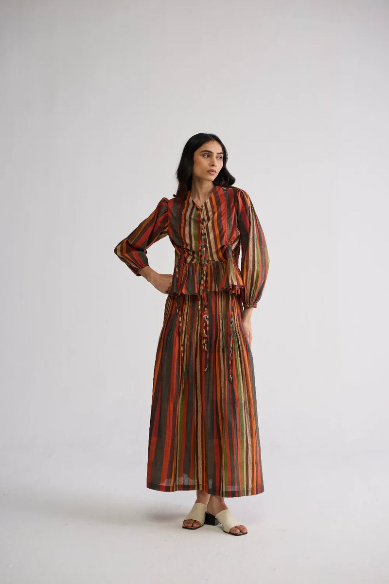 JILIAN TOP & PINTUCKS SKIRT SET cotton cambric co-ord set by YAM in multicolor for women in Singapore