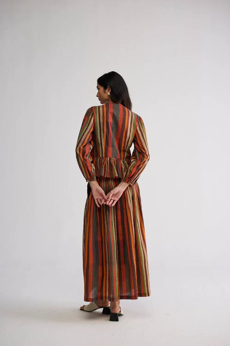 JILIAN TOP & PINTUCKS SKIRT SET cotton cambric co-ord set by YAM in multicolor for women in Singapore