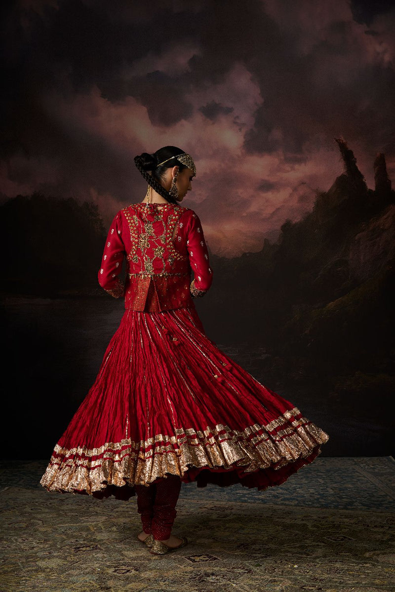 JILL CHURIDAR cotton by SWATTI KAPOOR in red color for women in Singapore