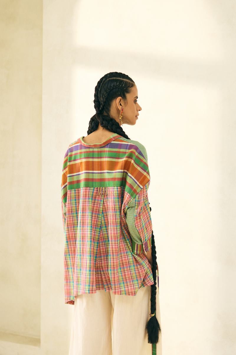 Jimmy Shirt cotton by SWATTI KAPOOR in multi color for women in Singapore