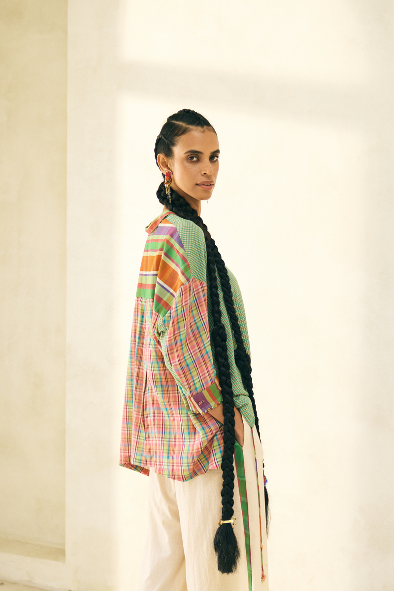 Jimmy Shirt cotton by SWATTI KAPOOR in multi color for women in Singapore