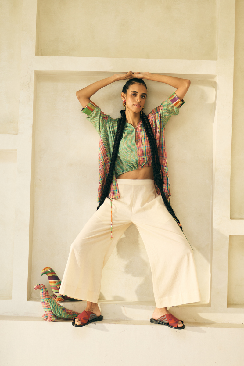 Jimmy Shirt cotton by SWATTI KAPOOR in multi color for women in Singapore