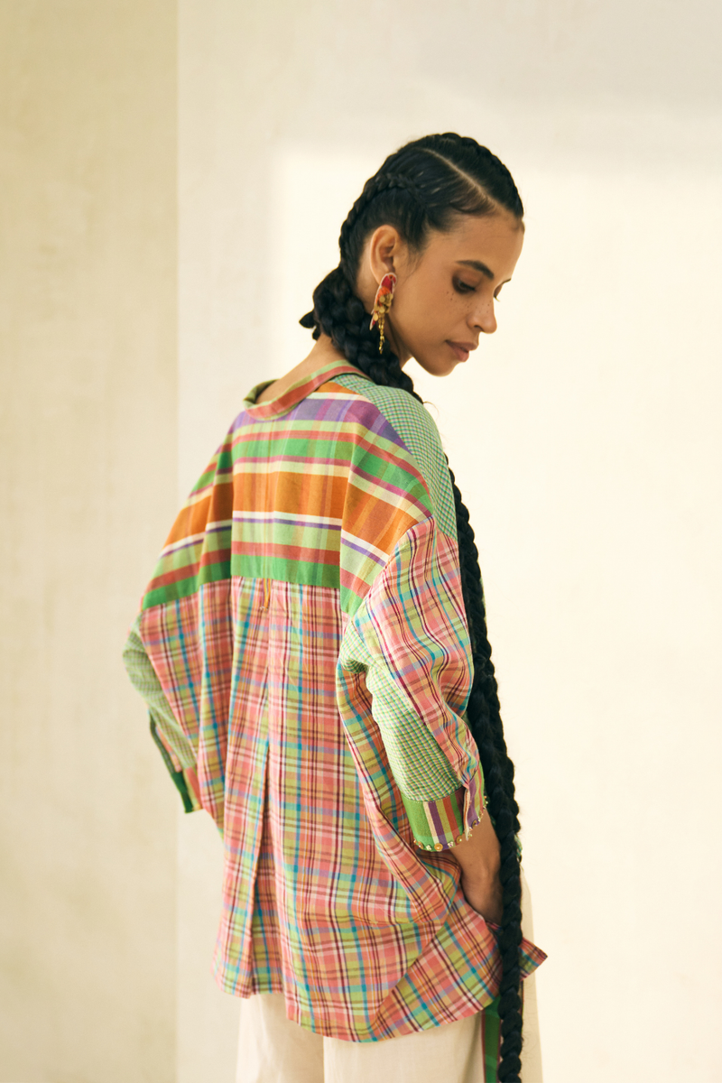 Jimmy Shirt cotton by SWATTI KAPOOR in multi color for women in Singapore