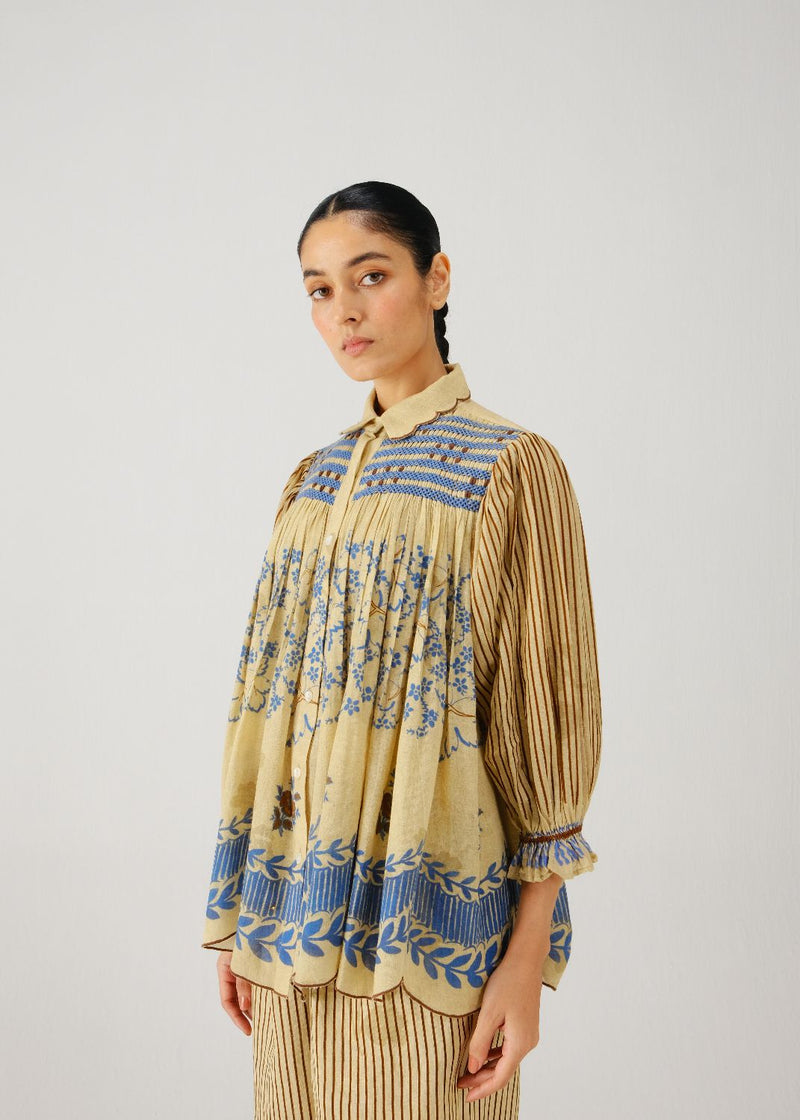 Judy shirt-Bluebell linen by CORD for women in Singapore