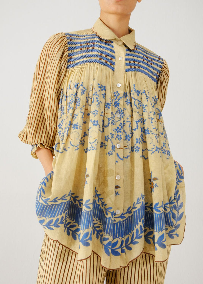 Judy shirt-Bluebell linen by CORD for women in Singapore