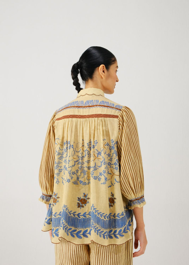 Judy shirt-Bluebell linen by CORD for women in Singapore