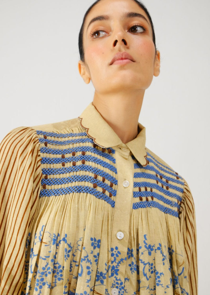Judy shirt-Bluebell linen by CORD for women in Singapore
