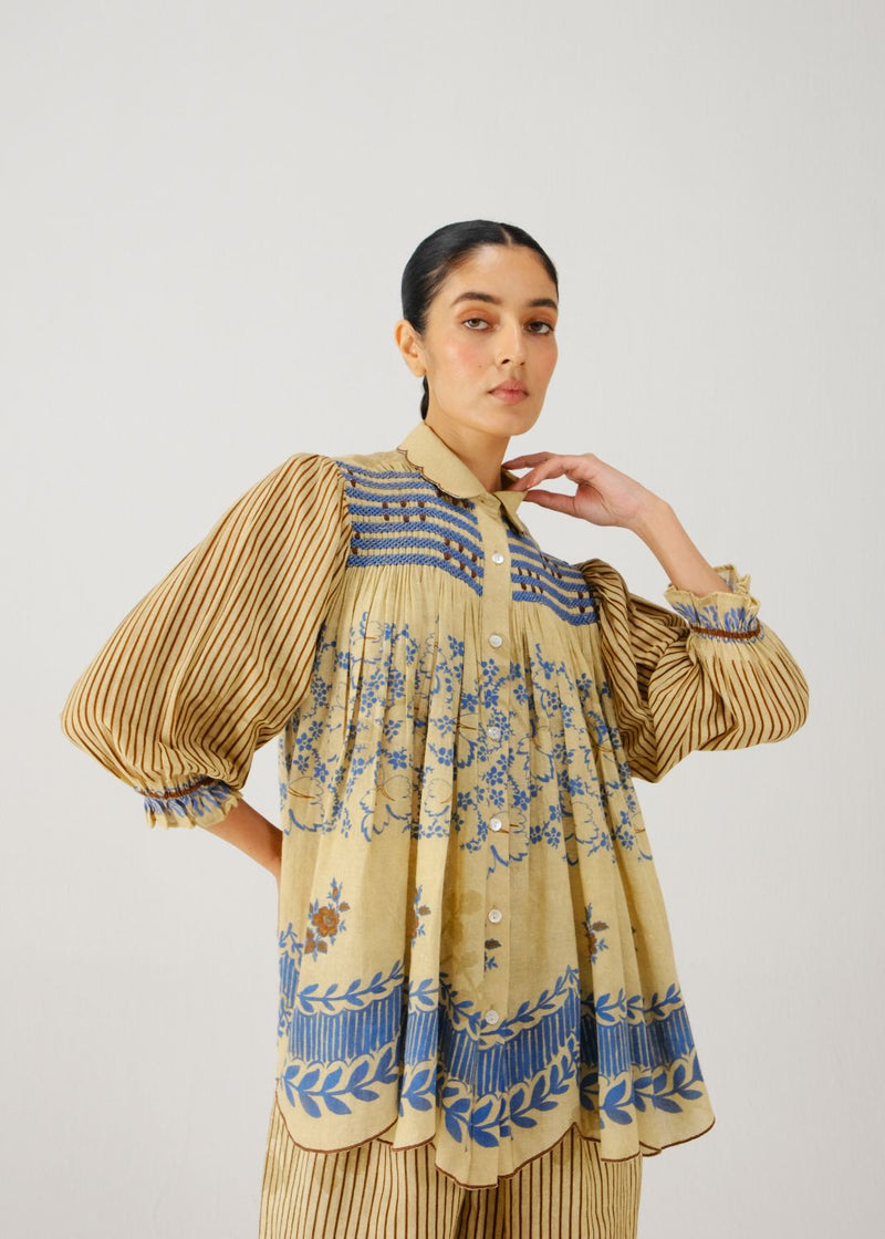 Judy shirt-Bluebell linen by CORD for women in Singapore