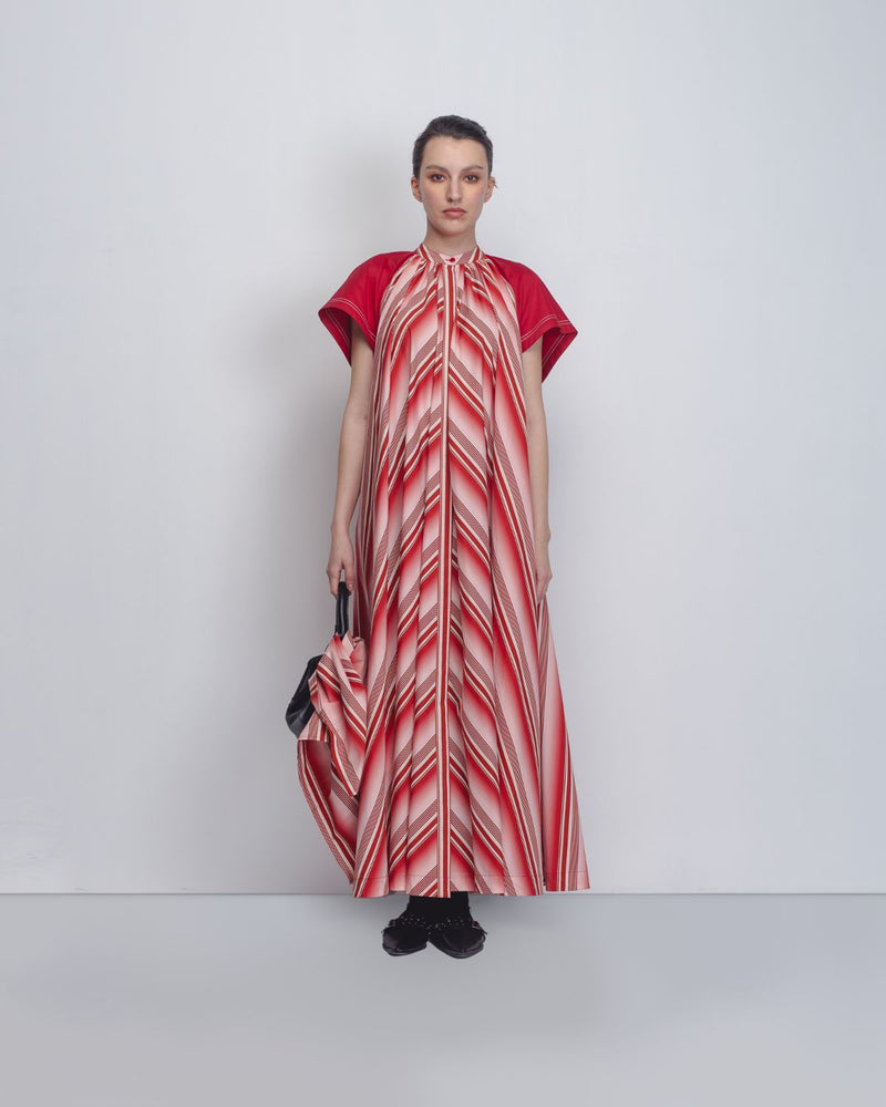 Julia Tent Dress - Red + White Stripes cotton Buy Julia Tent Dress - Red + White Stripes from C&W | Dresses for Women by Leh Studios in white color for women in Singapore