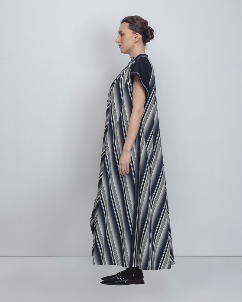 Julia Tent Dress - Black + White Stripes cotton Buy Julia Tent Dress - Black + White Stripes from C&W | Dresses for Women by Leh Studios in black color for women in Singapore
