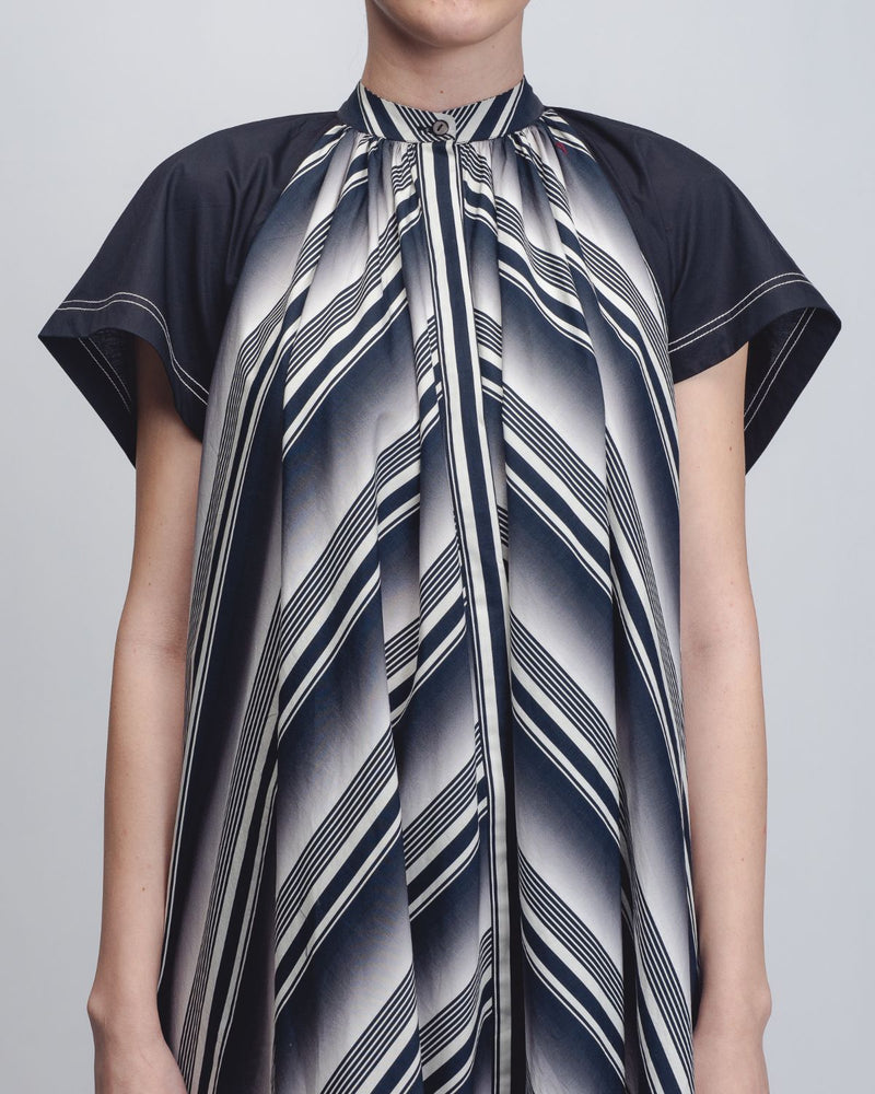 Julia Tent Dress - Black + White Stripes cotton Buy Julia Tent Dress - Black + White Stripes from C&W | Dresses for Women by Leh Studios in black color for women in Singapore