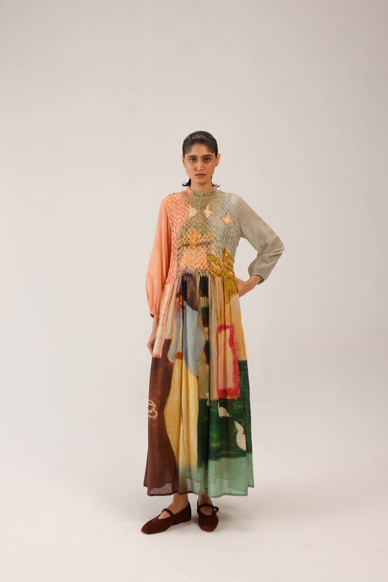 JUNE DRESS - MORNING COFFEE cotton by CORD for women in Singapore