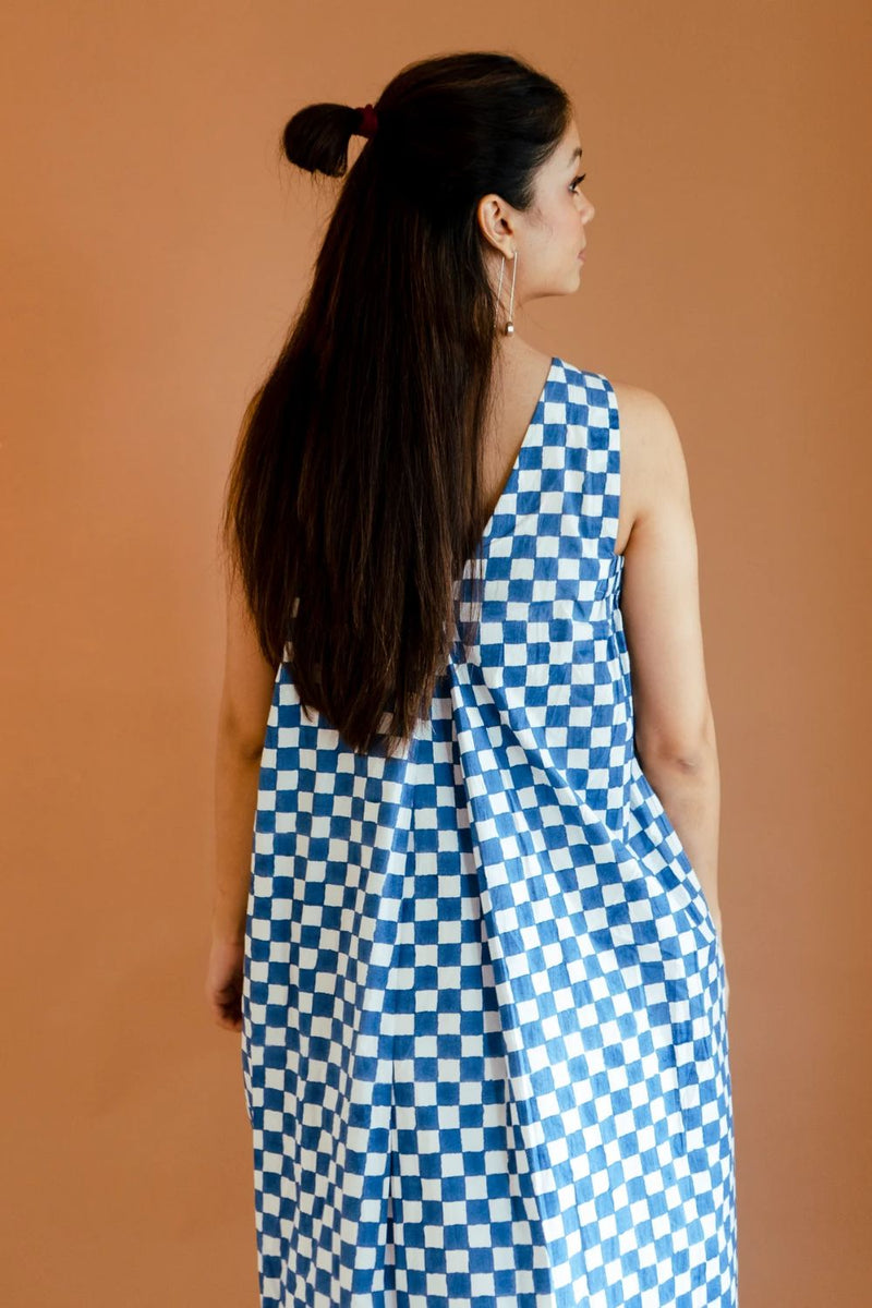Jasmine Dress poplin by Homegrown by Alterego in blue color for women in Singapore