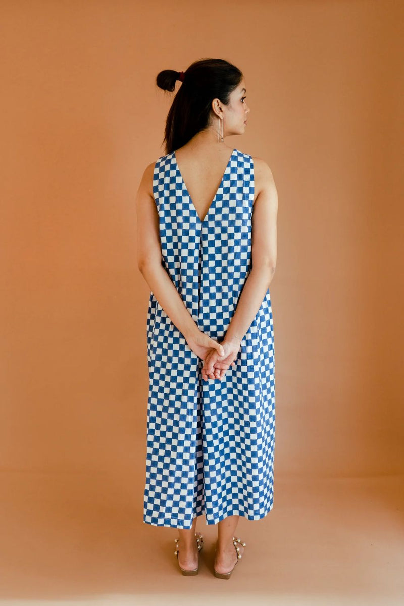 Jasmine Dress poplin by Homegrown by Alterego in blue color for women in Singapore