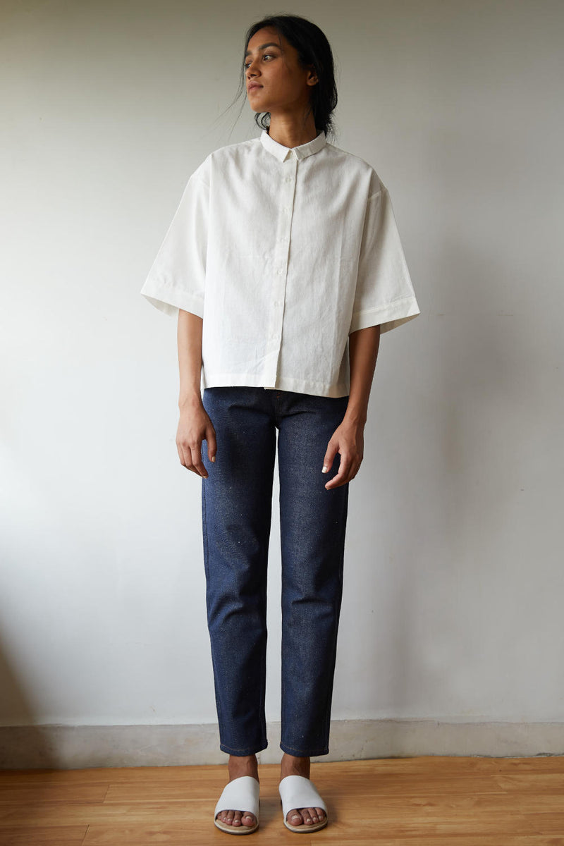 Javier Shirt cotton by The Summer House in white color for women in Singapore