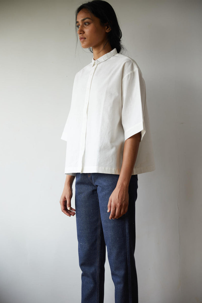 Javier Shirt cotton by The Summer House in white color for women in Singapore