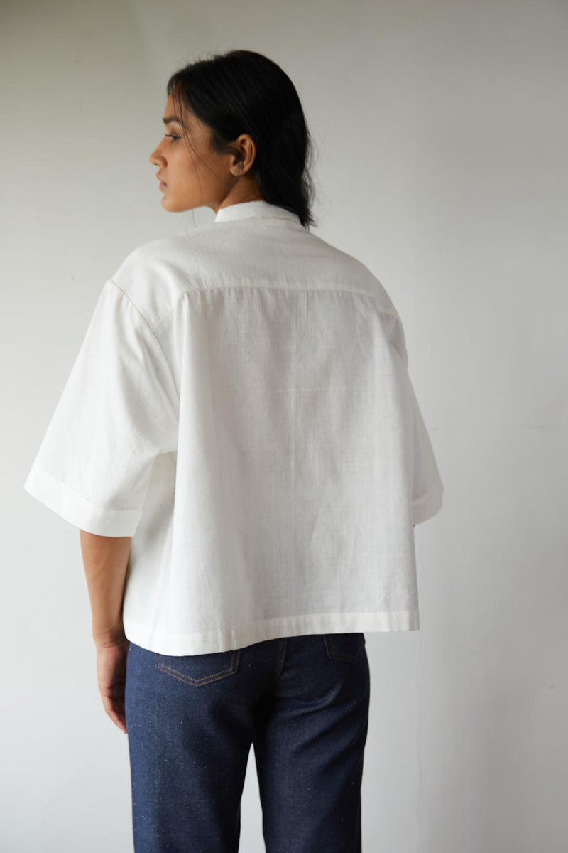 Javier Shirt cotton by The Summer House in white color for women in Singapore