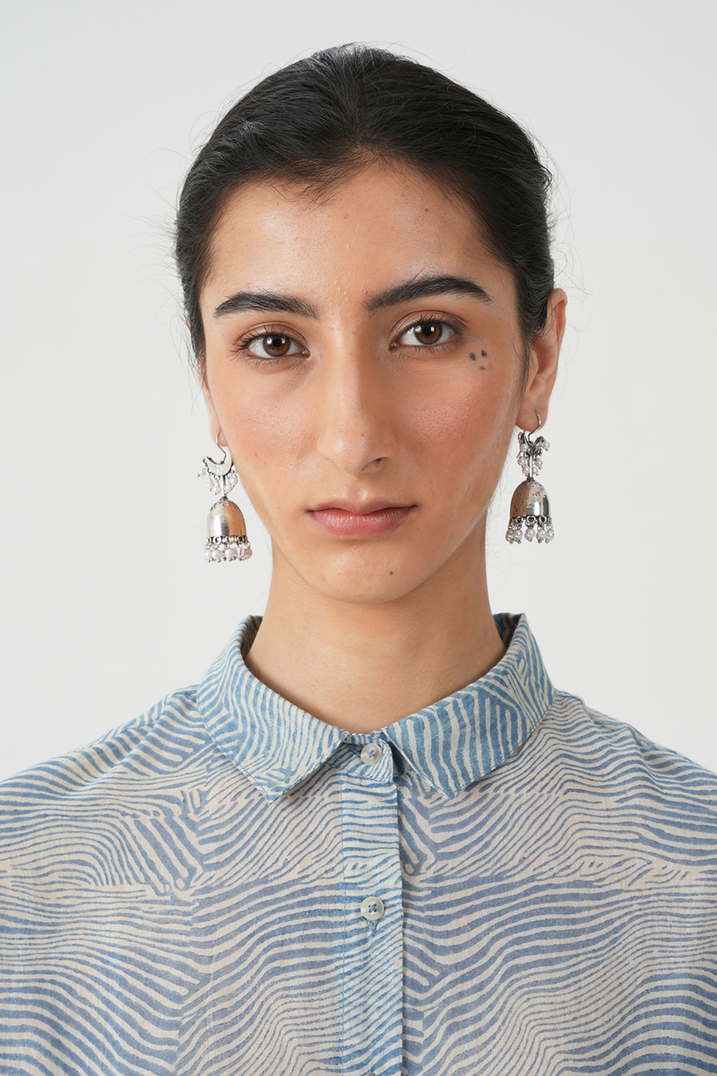 Jay Hand Printed Blue Shirt