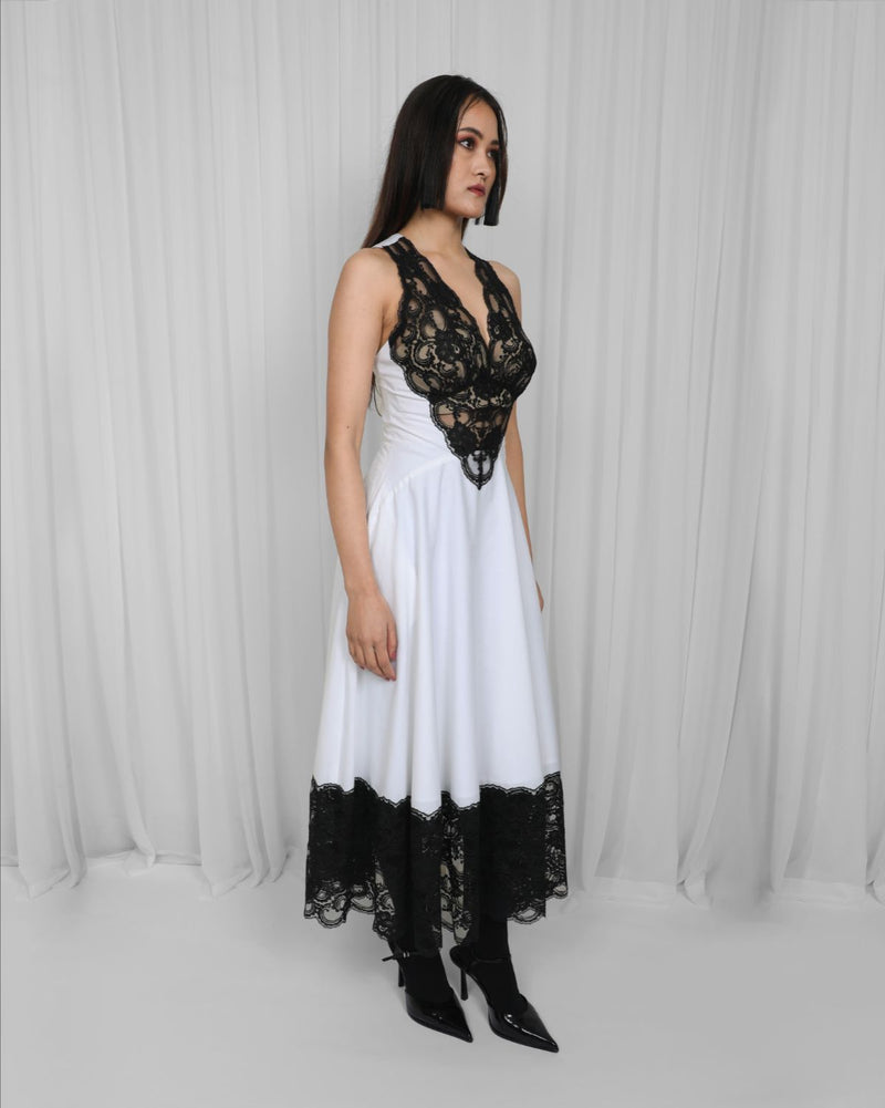 Jia Dress-Black & White 100% cotton Buy Jia Dress-Black & White from C&W | Dresses for Women by Leh Studios in black color for women in Singapore