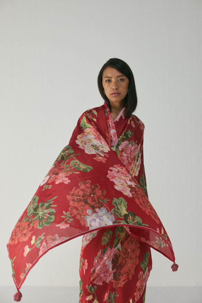 Jingle Silk Saree silk by YAM in red color for women in Singapore