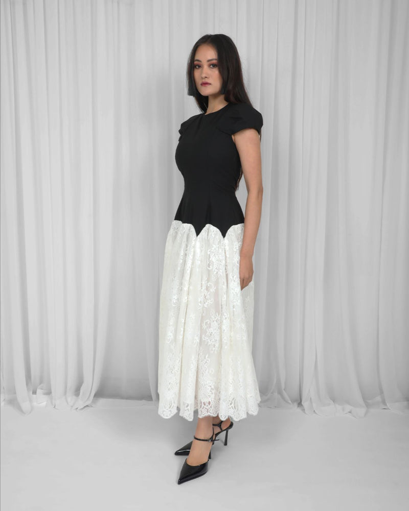 Jolene Dress-Black & White Buy Jolene Dress-Black & White from C&W | Dresses for Women by Leh Studios in black color for women in Singapore