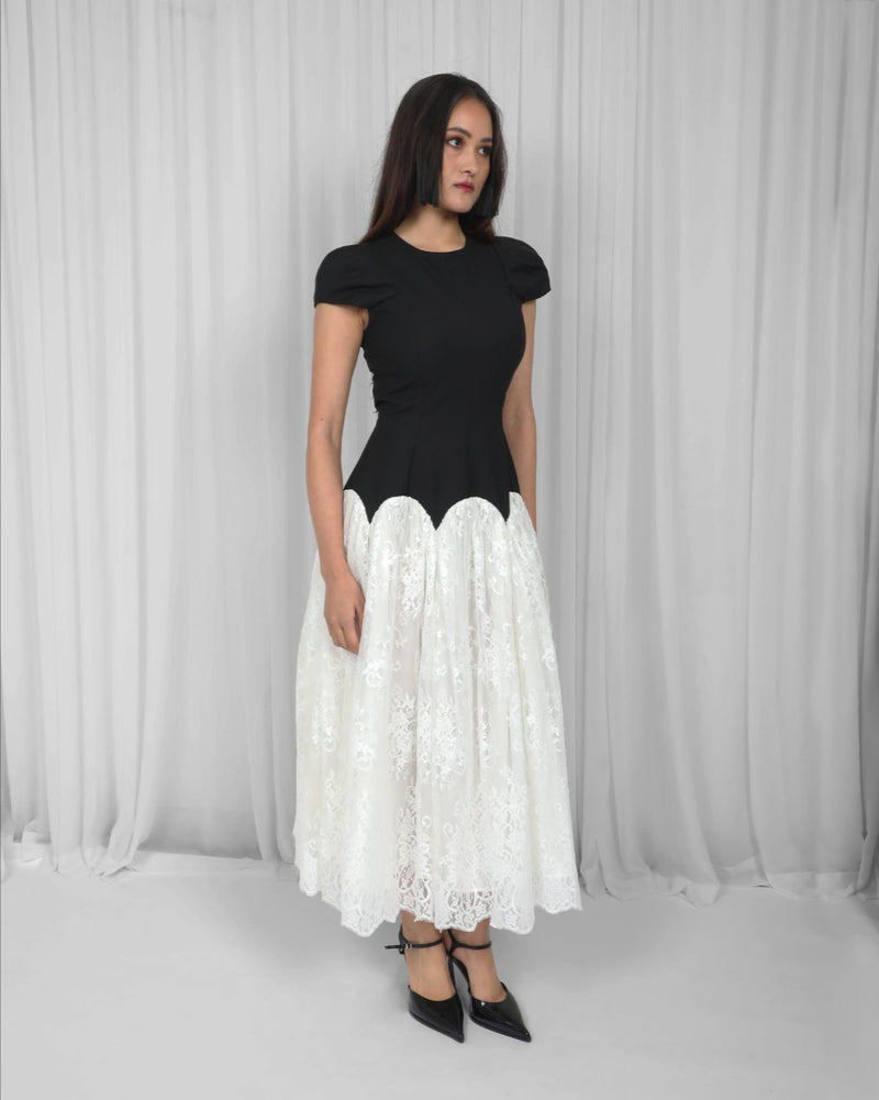 Jolene Dress-Black & White Buy Jolene Dress-Black & White from C&W | Dresses for Women by Leh Studios in black color for women in Singapore