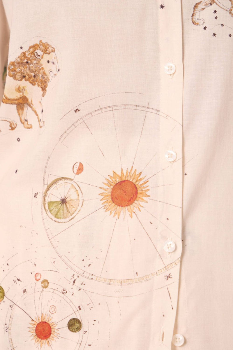 Joyce Zodiac Print Cotton Shirt cotton by The Summer House for women in Singapore