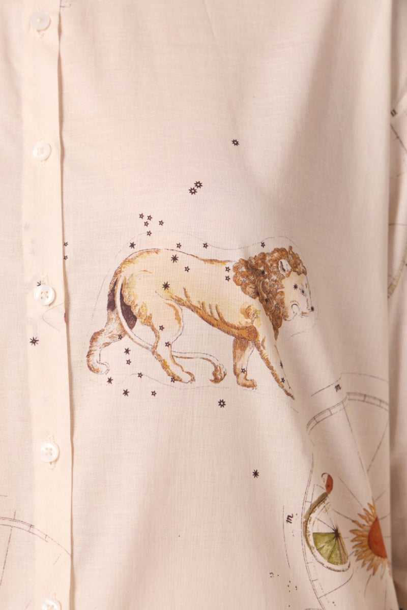 Joyce Zodiac Print Cotton Shirt cotton by The Summer House for women in Singapore