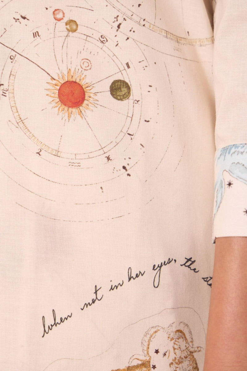 Joyce Zodiac Print Cotton Shirt cotton by The Summer House for women in Singapore